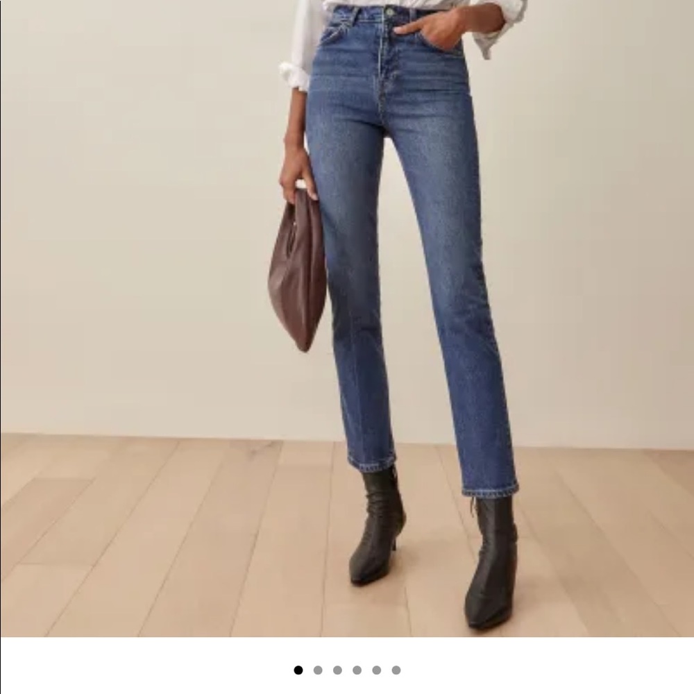 Reformation Liza high rise straight jean